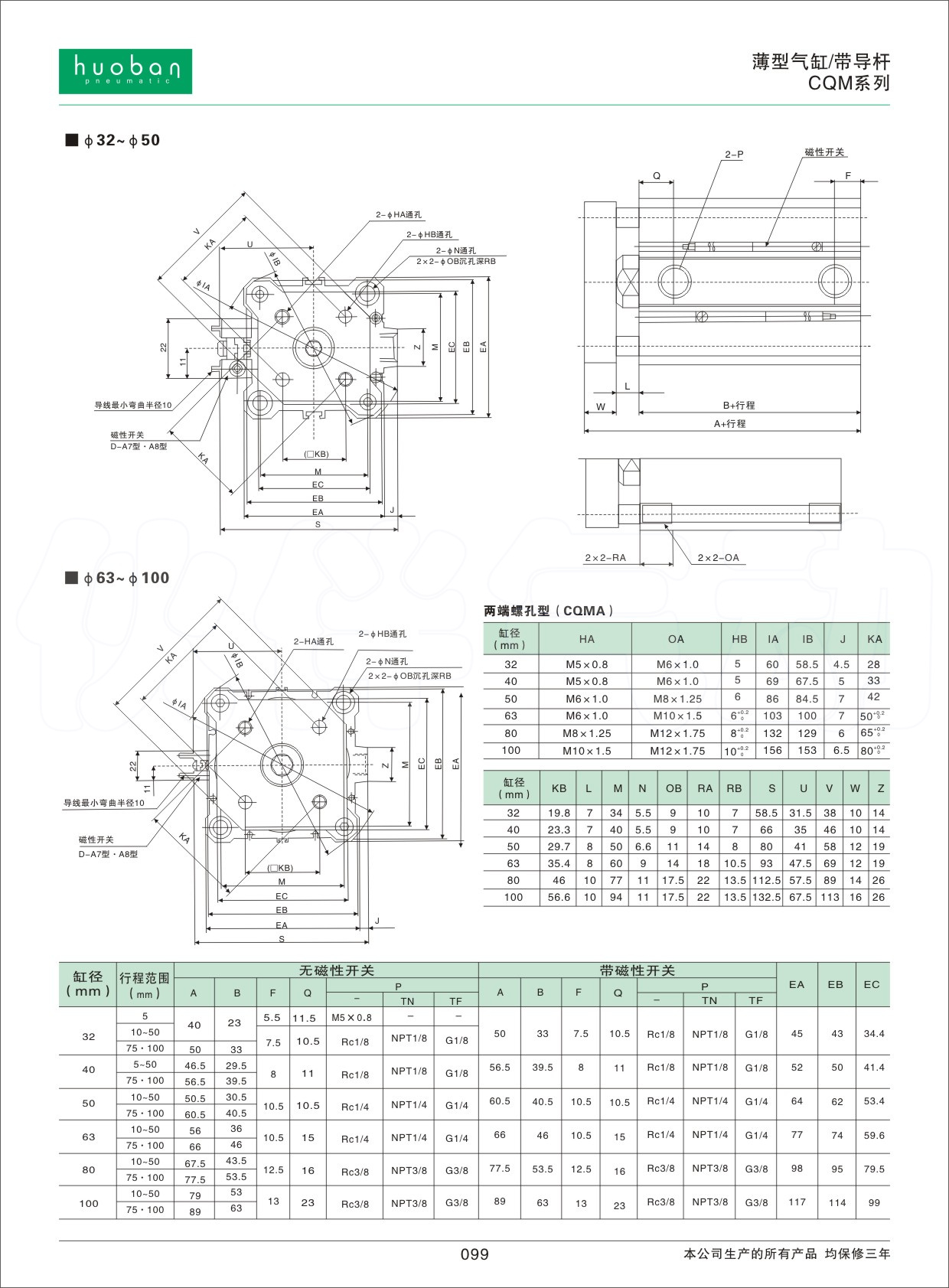 HCDQMB薄型气缸带导杆气缸